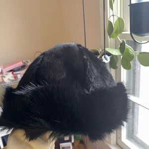 Black & Brown Faux Fur Hat